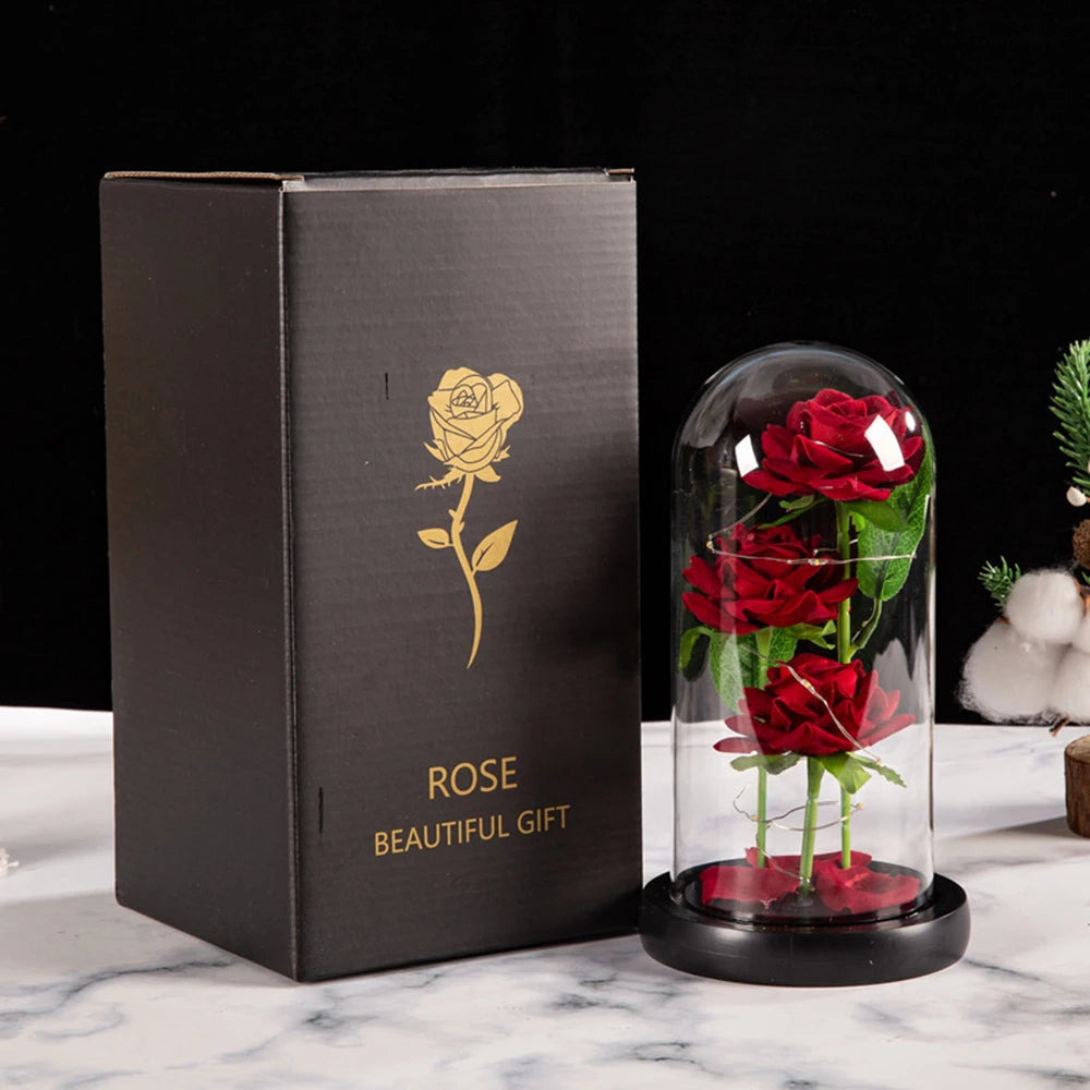Elegant Artificial Rose Flower Head – Realistic Silk & Glass Design for Weddings, Engagements, and Home Decor